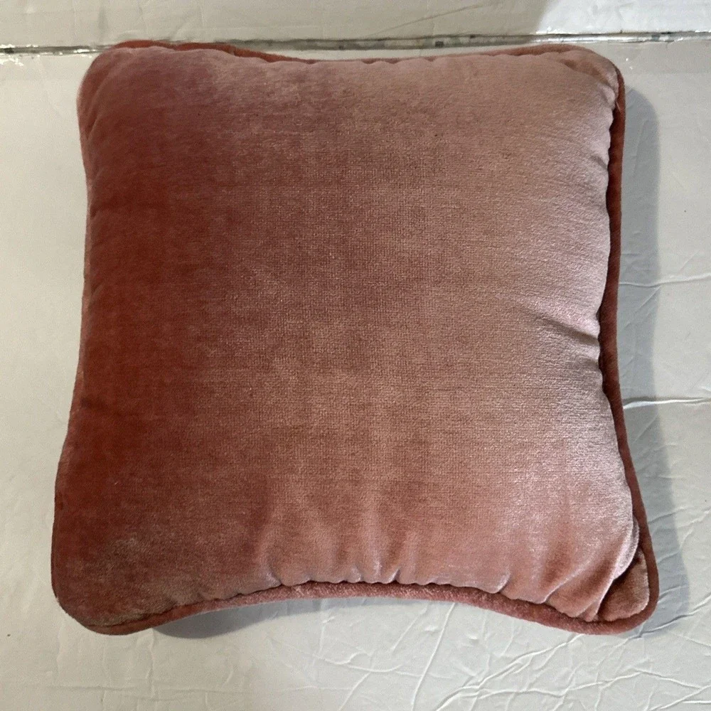 Pink Velvet Lace Handmade Stitched Vintage Cottagecore Pillow Shabby Chic